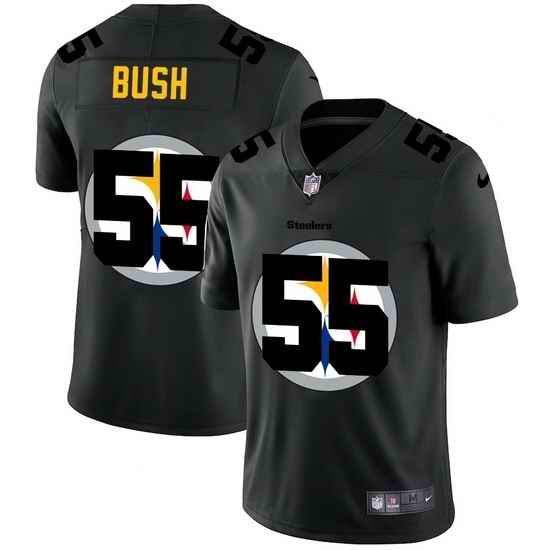 Pittsburgh Steelers 55 Devin Bush Men Nike Team Logo Dual Overlap Limited NFL Jersey Black